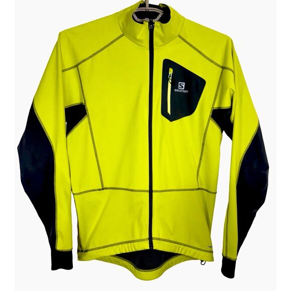 Salomon 1/4 Zip Performance Pullover Advanced Skin Shield Neon Reflective Sz L - Picture 1 of 8